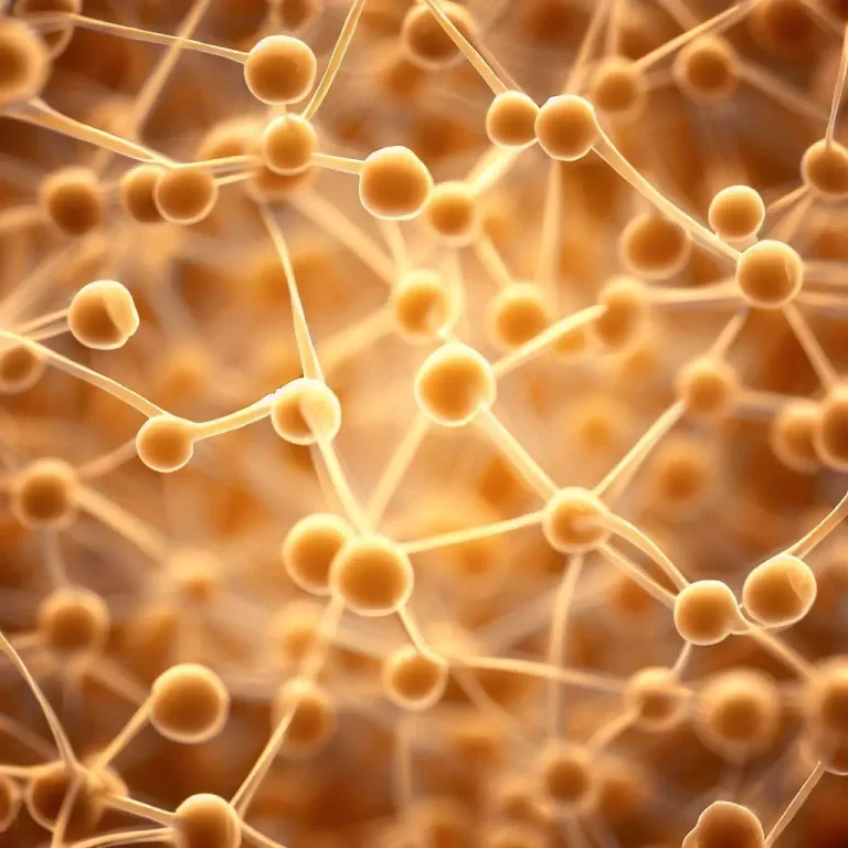 Illustrative photo of gluten bonds under a microscope