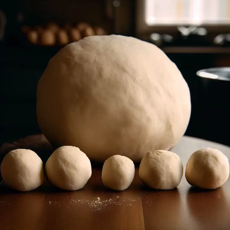 A picture of dough in bulk and ball forms