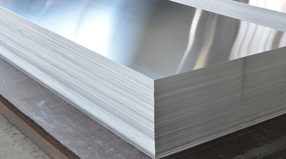 Sheets of bare aluminum