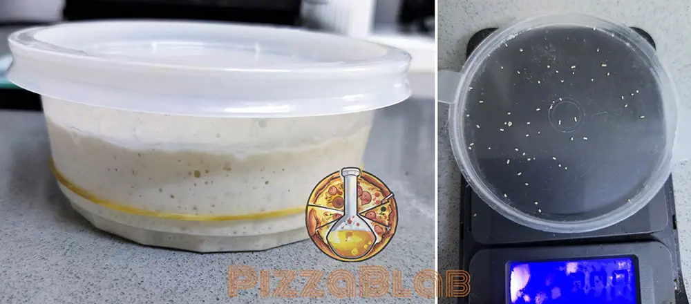 An example of using a tiny amount of yeast for a poolish preferment