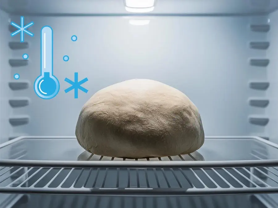 A dough fermenting in the fridge