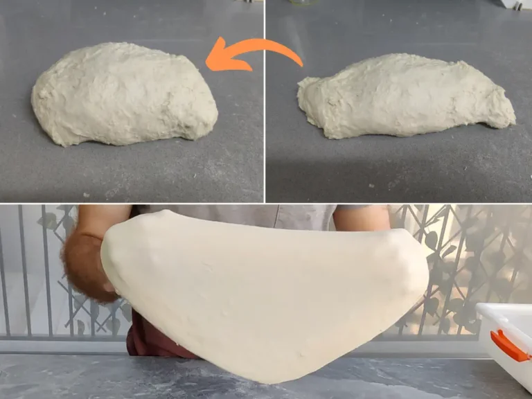 A picture demonstrating extensibility and elasticity in dough