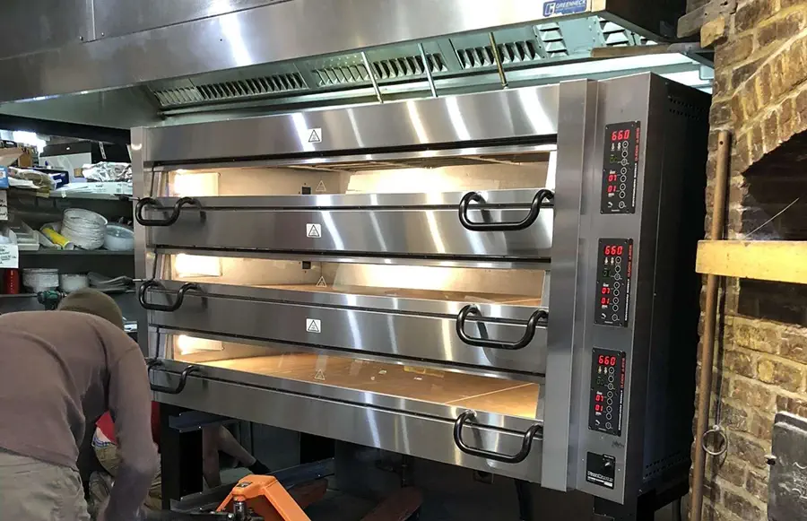 A picture of a pizza deck oven