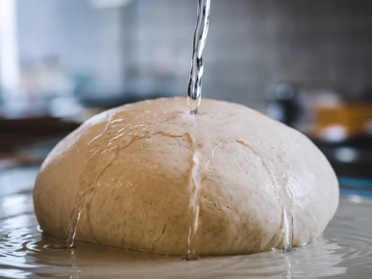 A dough with water dripping over it